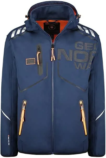 Geographical Norway Robin Men - Veste Softshell Capuche Homme Impermeable - Manteau Outdoor Blouson Coupe Vent Tactique Resistant - Randonnee Ski Automne Hiver Printemps — Vetements ski