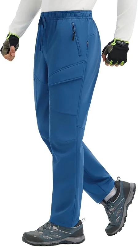baleaf Pantalon cargo pour homme avec doublure en polaire avec poches pour la marche et l'extérieur d'âge moyen — Vetements ski