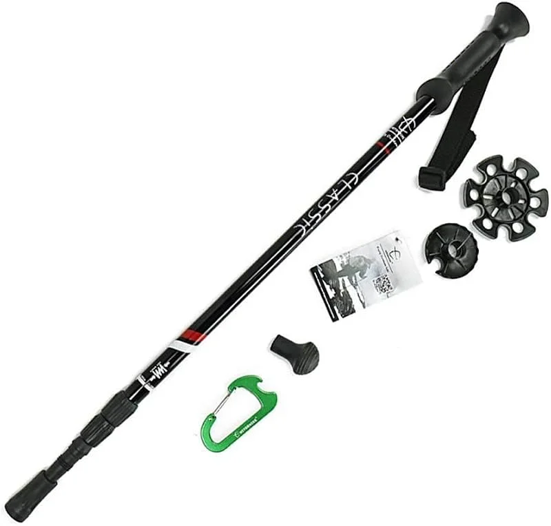 Bâtons De Randonnée 1 Paire De Bâtons De Trekking Pliables Ultra-légers, Absorbant Les Chocs Et avec Compression, Black — Equipement ski