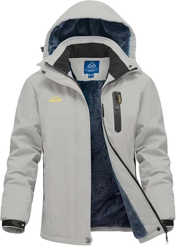 donhobo Veste d'hiver pour femme - Coupe-vent et imperméable - En polaire chaude - Avec capuche amovible — Vetements ski