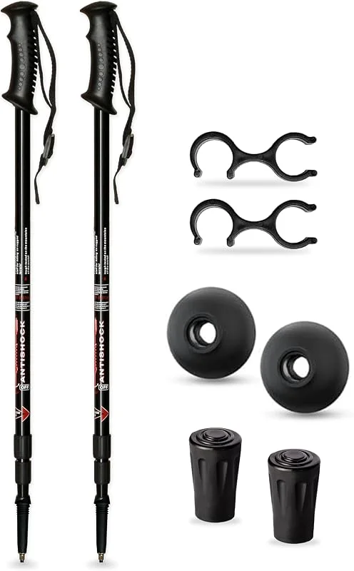 SB Bâtons de trekking télescopiques en aluminium 65-135 cm anti-choc pour voyage, marche, trail, alpinisme enfant, femme, homme — Equipement ski