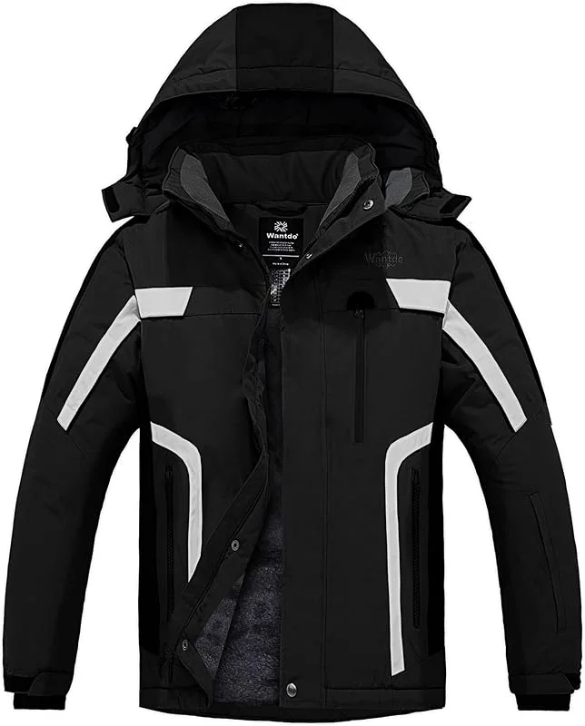 Wantdo Veste de ski pour homme avec capuche, parka de snowboard — Vetements ski