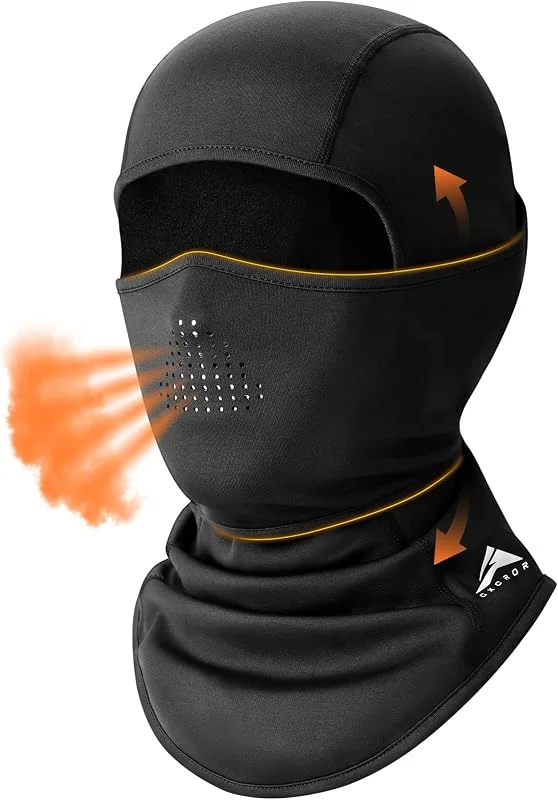 GXCROR Cagoule d'hiver, cagoule de ski, coupe-vent et chaude, masque intégral pour le ski, la moto, la pêche, la course et les activités de plein air — Vetements ski