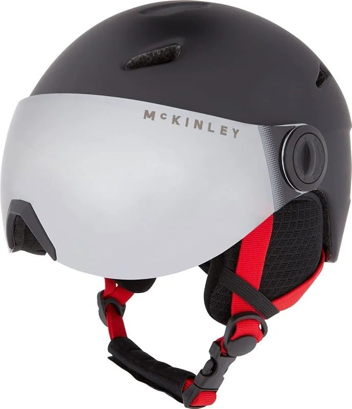 Mckinley Pulse Jr S2 Visor Hs-016 Casques de Ski Jeunesse Unisexe, Black, Red, M — Equipement ski