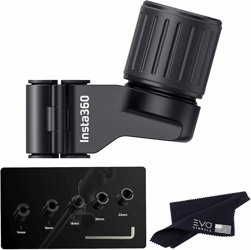 Insta360 CINSBAVQ-ALT4 Support de bâton de ski pour caméras d'action, compatible X3, ACE, ACE PRO, ONE RS, X2, GoPro Hero12, 11, 10, 9, DJI OSMO Action 4, 3, 2 (support de bâton de ski uniquement) Noir — Equipement ski