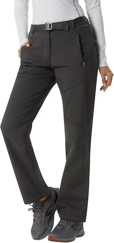 YUSHOW Pantalon Ski Femme Hiver Imperméable Pantalon de Randonnée Softshell Chaud Doublé Coupe Vent Polaire Pantalon de Montagne Escalade Snowboard Trekking — Vetements ski