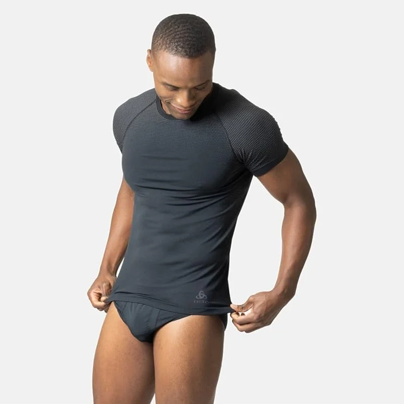 Odlo Performance Light Crew Neck Maillot de Course Hommes Grey Melange — Vetements ski