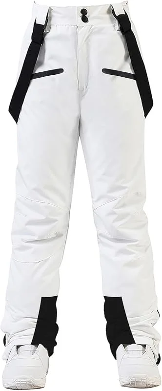 HOUZONIY Pantalon de Ski pour Femme - Pantalon de Snowboard Thermique - Pantalon d'extérieur pour Femme - Taille réglable - avec Bretelles Amovibles - Vêtement de Ski — Vetements ski