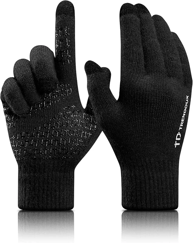 TRENDOUX Gants Hiver Homme Femme - Gants Tactiles Chaud Doux Doublure Polaire, Idéal pour Sport de Conduite Running Vélo Moto Smartphone Thermique Randonnée Course à Pied en Extérieur — Vetements ski