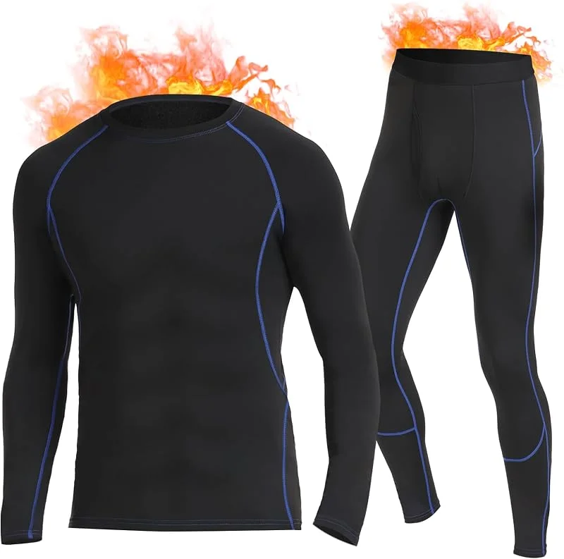 SIMIYA Ensemble de sous-vêtements thermiques chauds en polaire pour homme — Vetements ski