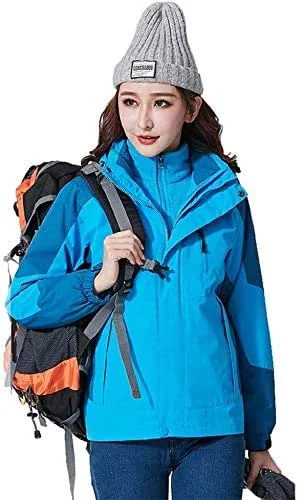 MU Veste de ski imperméable pour femme Veste de ski pour femme Veste d'hiver Manteau de montagne imperméable Coupe-vent avec manteau chaud intérieur Hiver, Bleu, *-Grand — Vetements ski