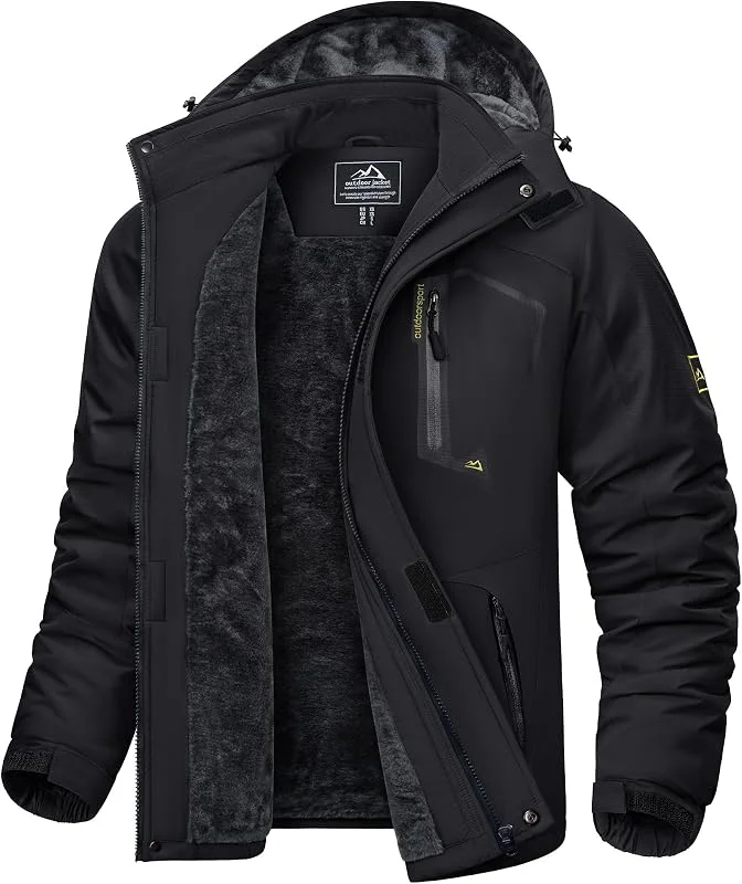 KEFITEVD Veste Hiver Homme Polaire Imperméable Isolante Ski Manteaux — Vetements ski
