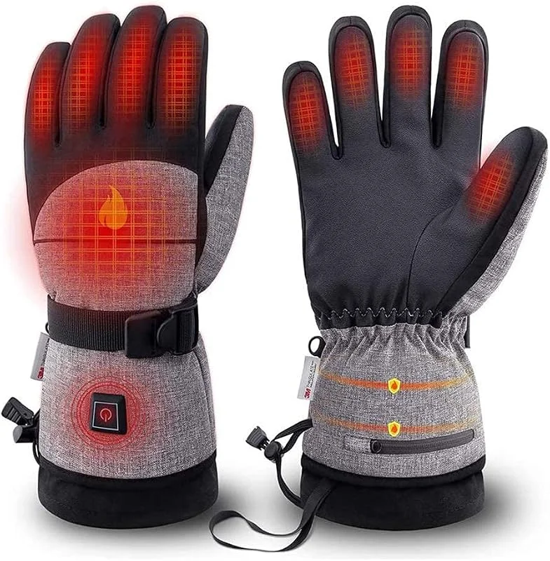 SBTXHJWCGLD Gants Chauffants avec Batterie Rechargeable 2500 MAH - Contrôle Intelligent à 3 Niveaux de Chauffage, Gants d'hiver imperméables et Respirants, Gants de Ski à écran Tactile — Vetements ski