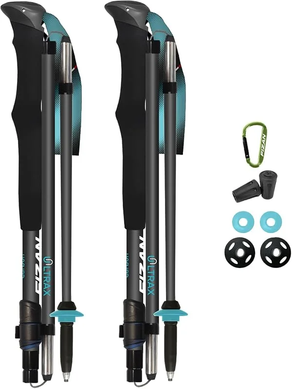 Fizan Ultrax Bâtons de randonnée ultralégers et Pliables jusqu'à 36, 8 cm en Aluminium ou Fibre de Carbone — Equipement ski