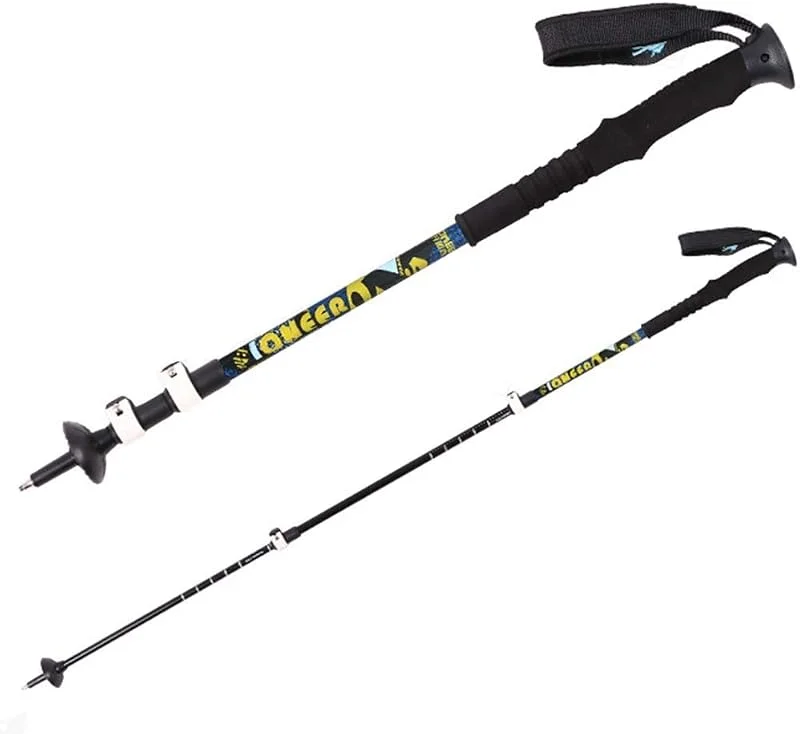 Bâtons De Marche Télescopique Bâton De Randonnée Bâtons De Trekking Ultral Léger Aluminium Télescopiques Réglable Poignée EVA pour Trekking — Equipement ski