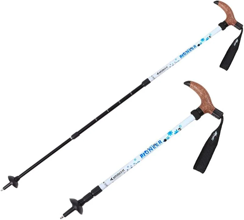 Bâtons De Randonnée, Bâtons De Marche 7075 en Aluminium Télescopique, Longueur Réglable De 51 à 105 Cm, Parfait pour Trekking, Randonnée Et Ski — Equipement ski