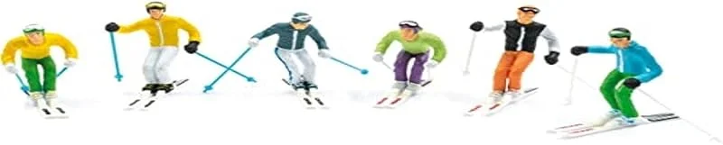 Jaegerndorfer JaegerndorferJC54400 Lot de 6 Figurines Debout avec tête de Ski et bâtons Échelle 1, 32 Multicolore — Equipement ski