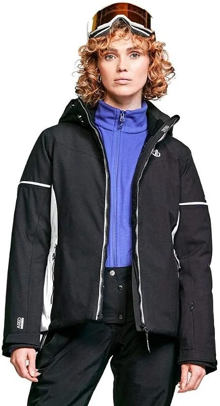 Dare 2b Enclave Veste de Ski Imperméable, Isolante et Respirante avec Coutures Cousues-collées, Capuche et Jupe par Neige Jackets Waterproof Insulated Femme — Vetements ski
