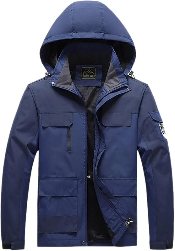 Veste De Ski Homme Zippé d'hiver Outdoor Manteau Blouson avec Capuche Amovible Tactique Militaire Matelassée Épais Snowboard Coupe-Vent — Vetements ski