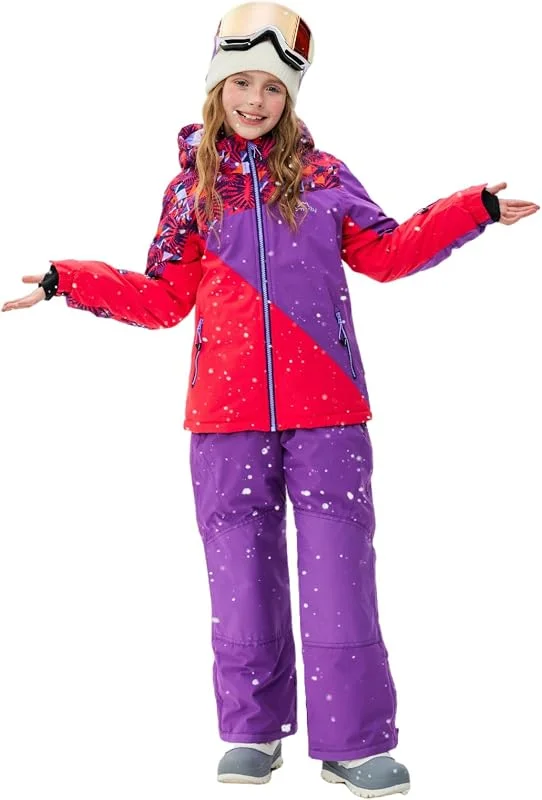 SMONTY Combinaison Ski Fille 2PC Veste Pantalon Imperméable Capuche — Vetements ski