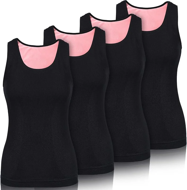 Neer Hauts de sous-Vêtements Doublés en Polaire Femmes Débardeur Camisole Chaud Coton sans Manches — Vetements ski