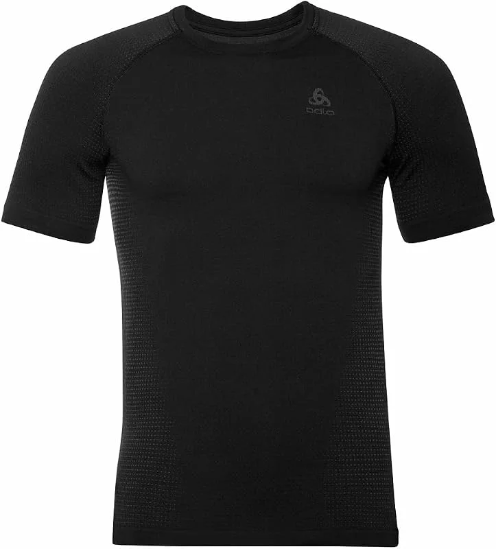 Odlo Performance Warm Eco Bi Top Crew Neck Maillot de Course Hommes Black, New odlo Graphite Grey — Vetements ski