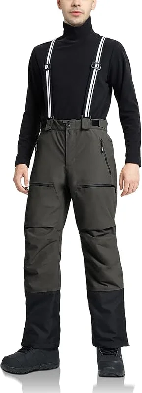 Pioneer Camp Pantalon Ski, Snowboard pour Homme-Imperméable-Isolant-Guêtres Pare-Neige-Bretelles Amovibles pour Hiver — Vetements ski