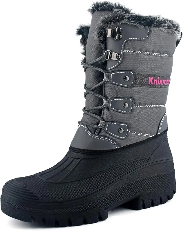 Knixmax Bottes Neige Femmes et Hommes Chaussures Hiver imperméable Chaudes Bottes de Randonnée Marche Montange Jardin 37-46 EU — Equipement ski