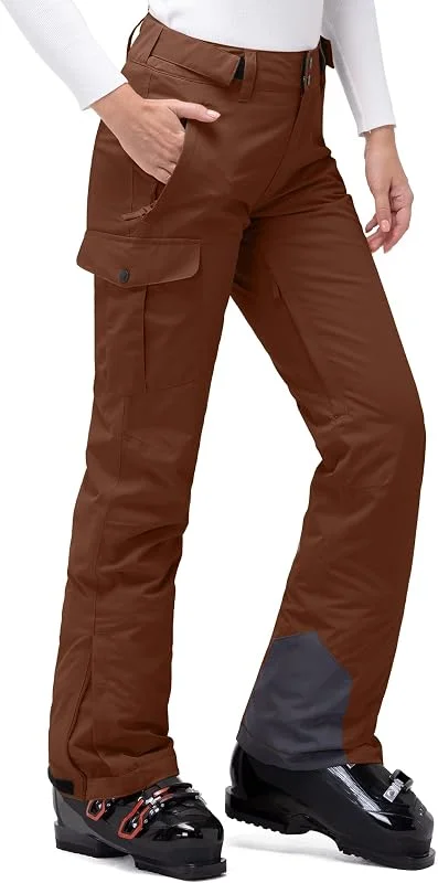 Pantalon de ski 33, 000ft pour femme - Imperméable - Coupe-vent - Chaud - Doublure thermique - Pantalon de randonnée - Hiver - Ski - Noir — Vetements ski