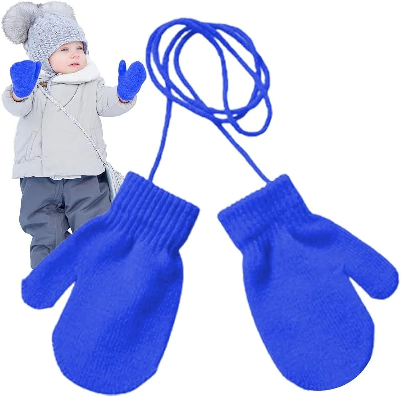 Moufles pour tout-petits avec ficelle, gants de ski pour enfants - Moufles extensibles avec doigts complets et corde - Moufles confortables et chaudes, jolis accessoires d'hiver pour enfants pour le — Vetements ski