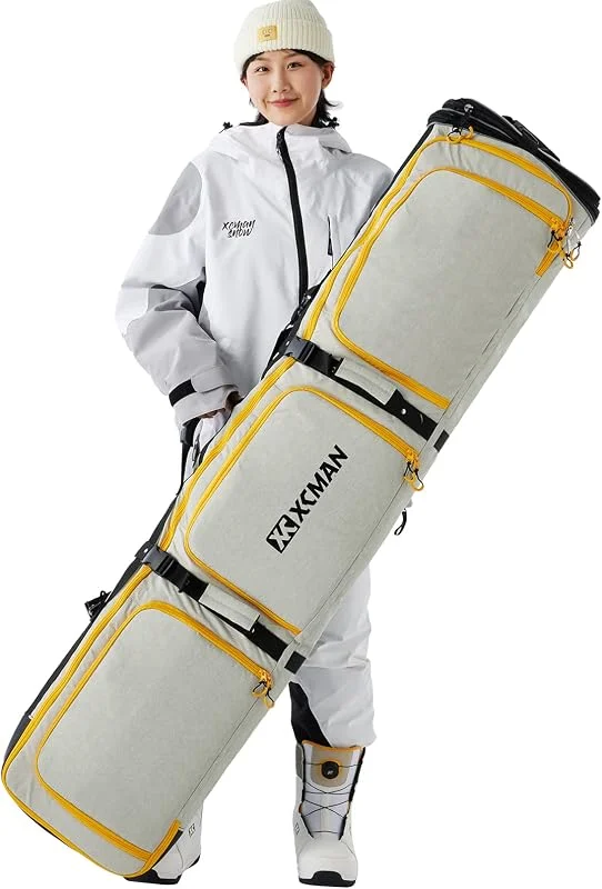 XCMAN Sac de Snowboard rembourré à Longueur réglable de 160 à 190 cm Sac rembourré pour Voyage en Avion — Equipement ski