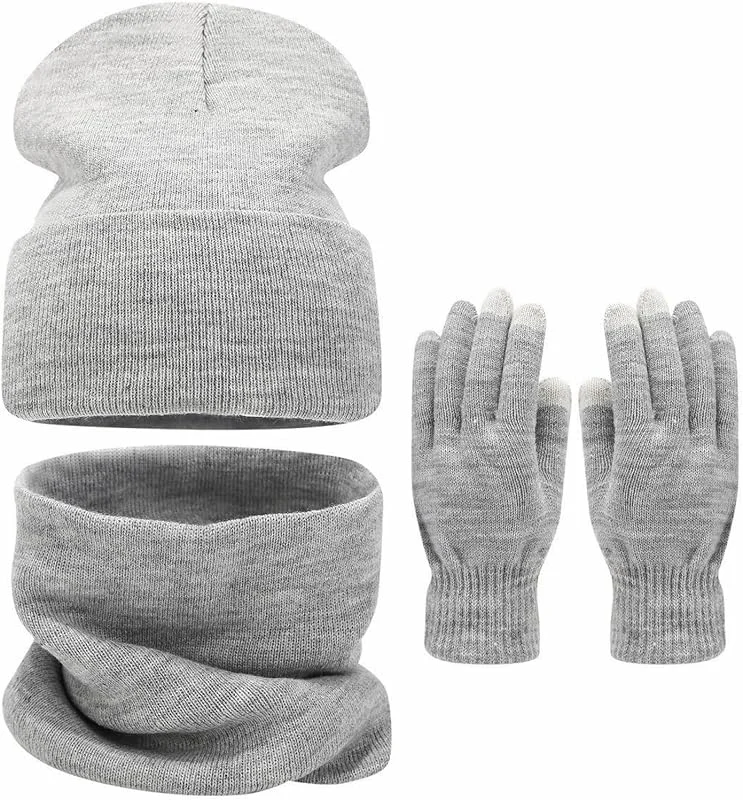 Ensemble Bonnet Écharpe Gant Femme, Chaud Tricot Polaire Doublé Casquette Foulard Gant Ensemble De Ski D’Hiver De Femmes Bonnet Et Echarpe Homme Idee Cadeau Mamie Grand Mere Soeur — Vetements ski