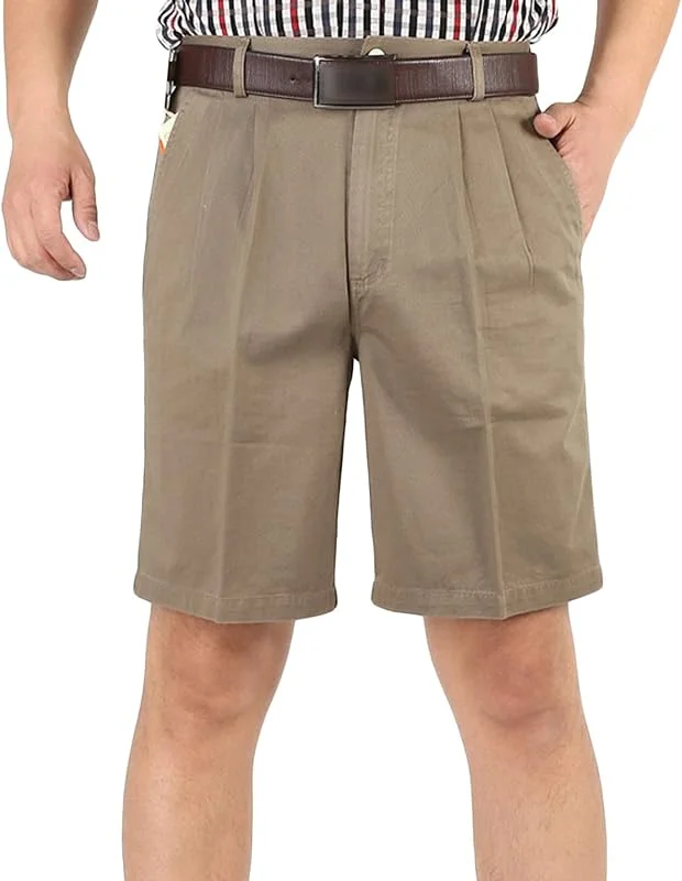 DGKaxiyaHM Short d'été plissé à l'avant pour Hommes Short Cargo Ample en Coton Taille Haute Short décontracté à Jambe Droite avec Poches — Vetements ski