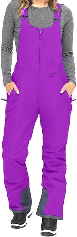 Salopette Ski Femme Homme Pantalon Neige Imperméable Séchage Rapide Coupe Droite Bretelles Réglables Fermeture Zippée Poches Montagne Snowboard Randonnée Hiver Alpin — Vetements ski