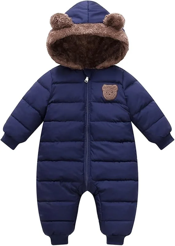 Bébé Filles Garçons Combinaison De Ski Hiver Barboteuse Bebe 1 Mois Manches Longues Manteau Infantile Pilote Fille Body 12-18 Garçon Combi Pretty Girl 0-24 mois — Vetements ski