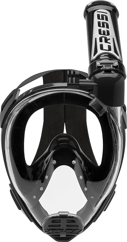 CRESSI Depuis 1946 - Duke Action Full Face Mask - Masque intégral CO2 Safe Grande Vision Snorkeling No Fog avec Tuba Dry et Support pour Caméra d’Action — Equipement ski