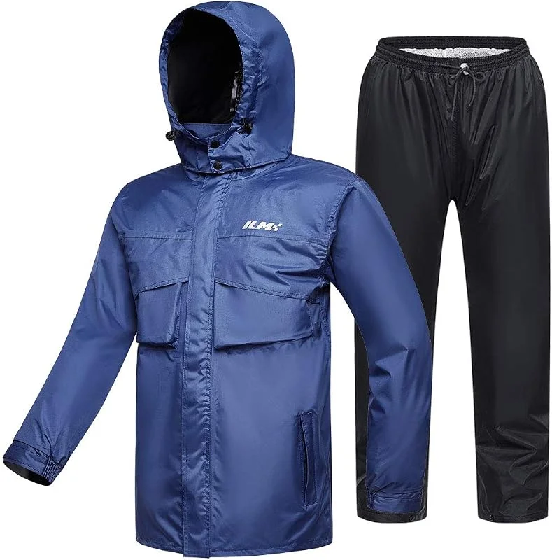 ILM Combinaison Pluie Imperméable Moto Homme-Vêtements de pluie Résistante à l'usure, 6 Poches, Ensemble de 2 Pièces avec Veste et Pantalon — Vetements ski