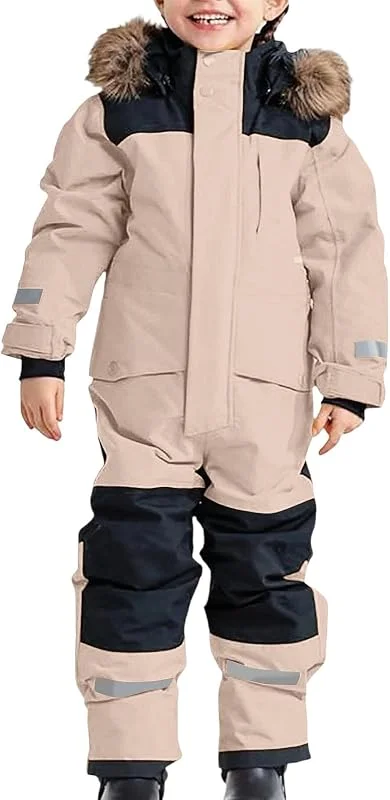 Générique Combinaison de Ski Garçon à Capuche Imperméables Coupe-vent Vêtements de Ski Fille Chaude Combinaisons de Neige avec Bandes Réfléchissantes — Vetements ski