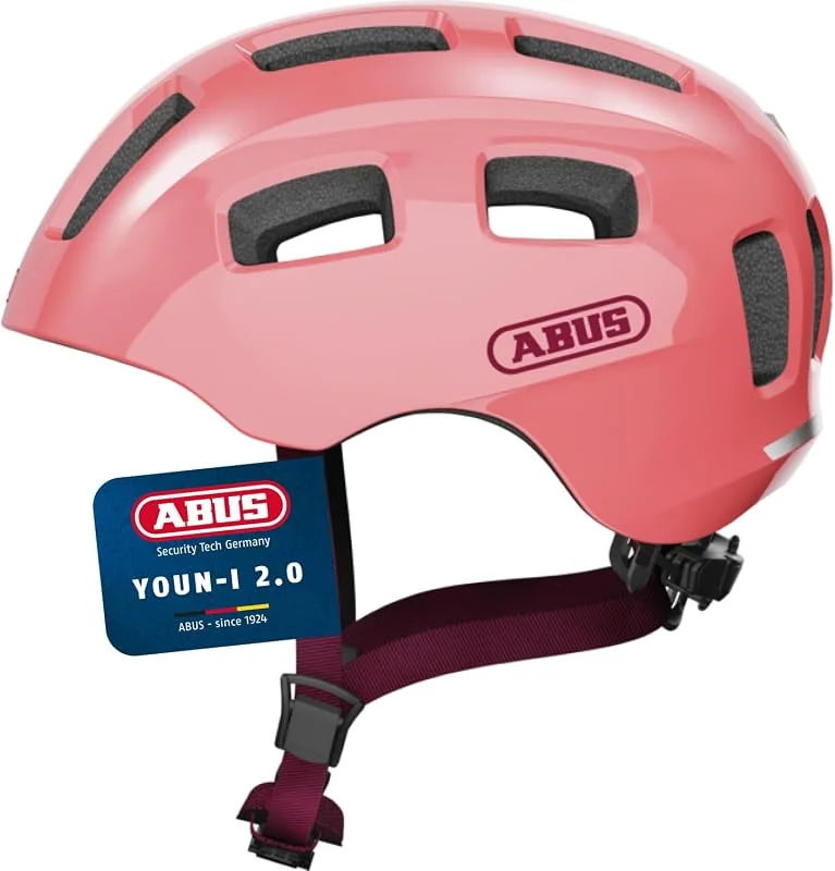 ABUS Casque de vélo Youn-I 2.0 - avec lumière pour Enfants, Adolescents et Jeunes Adultes - pour Filles et garçons — Equipement ski
