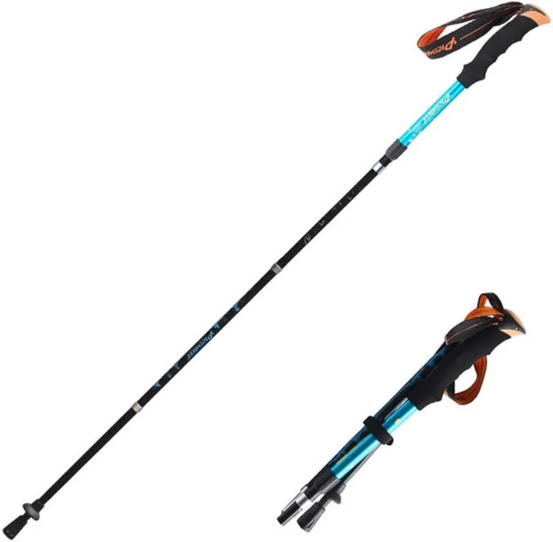 Bâtons De Randonnée Alliage D'aluminium 7075, Seulement 35 Cm De Rangement, Bracelet Tissé en Nylon Bicolore, Une Paire, Utilisé pour La Randonnée — Equipement ski