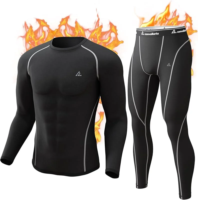 sous-vêtements Thermiques pour Hommes, sous-vêtements Fonctionnels thermoactifs Respirants, sous-vêtements de Ski en Polaire intérieure, Ensemble de sous-vêtements Thermiques Doux — Vetements ski