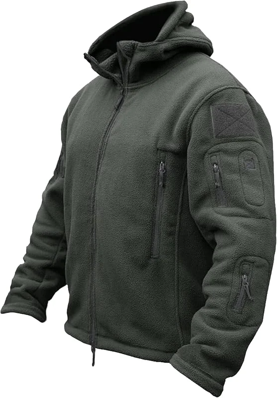 TACVASEN Veste Polaire Homme Veste Tactique Homme à Capuche Zippée — Vetements ski