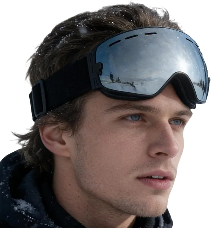 Lunettes de ski – Lunettes de protection UV anti-buée, Lunettes de ski au-dessus des lunettes – Pour sports d'hiver en plein air hommes, femmes, jeunes garçons — Equipement ski