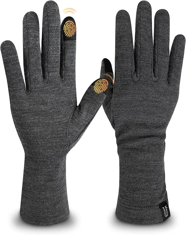 Merino Protect Gants thermiques 100 % laine mérinos pour homme et femme - Pour écran tactile - Pour le ski par temps froid — Vetements ski