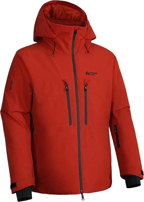 Pioneer Camp Homme Veste de Ski et Réflecteurs RECCO® Imperméable Snowboard avec Multi-Poches, Capuche — Vetements ski
