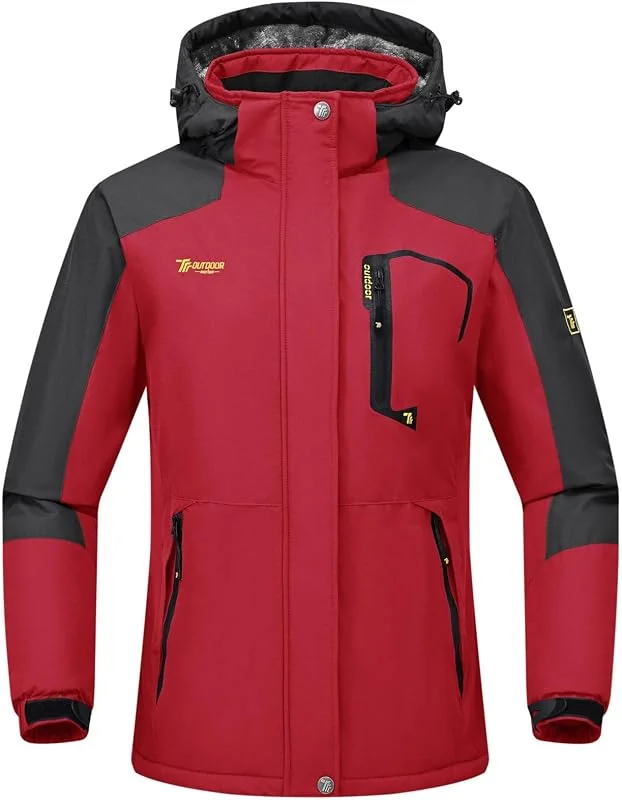 Rdruko Veste d'hiver imperméable à capuche pour femme — Vetements ski