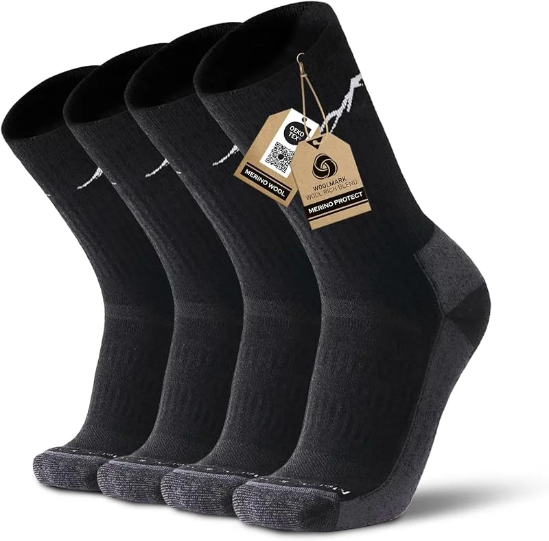 Merino Protect Chaussettes Merinos Homme Chaussettes Chaudes Douces Chaussette prévention des odeurs pour Randonnée Chasse Cyclisme — Vetements ski