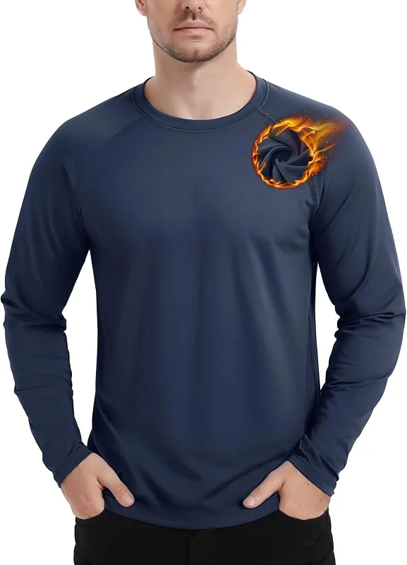 TACVASEN sous-vêtements Thermiques pour Hommes T-Shirt de Sport à Manches Longues en Polaire intérieure sous-vêtements de Ski Chauds Pull en Polaire — Vetements ski