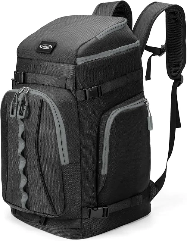 Sac à Dos pour Chaussures de Ski, 65L Sac à Chaussures de Snowboard avec Compartiment pour Casque, Sac à Dos de Voyage pour Skis, Snowboard, Casques, Lunettes et Accessoires — Equipement ski