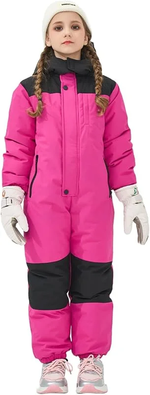 Owntop Combinaison de Ski Enfant - Combinaison Neige Imperméable et Coupe-Vent avec Capuche Amovible, Combinaison Pilote Chaude et Légère pour Fille et Garçon, Taille 98-128 cm, Unisexe — Vetements ski